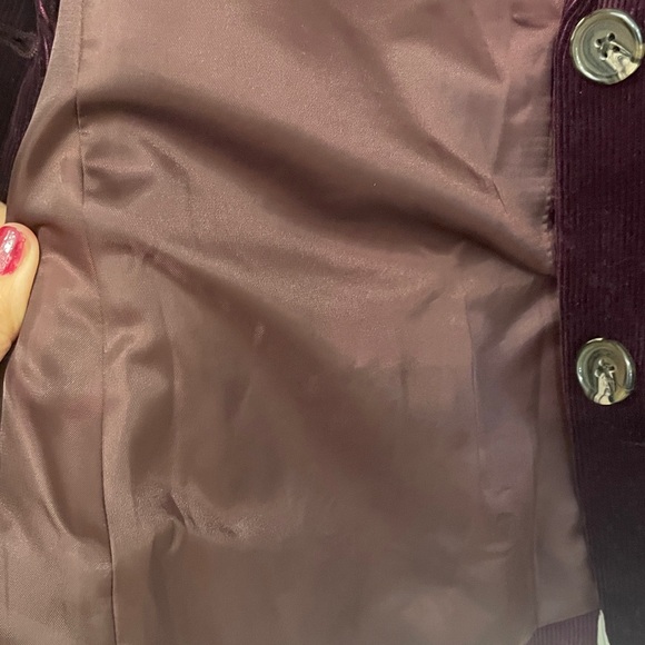 Talbots Rich Burgundy Corduroy two button  Women's Blazer Size 16 Petite - Picture 10 of 11